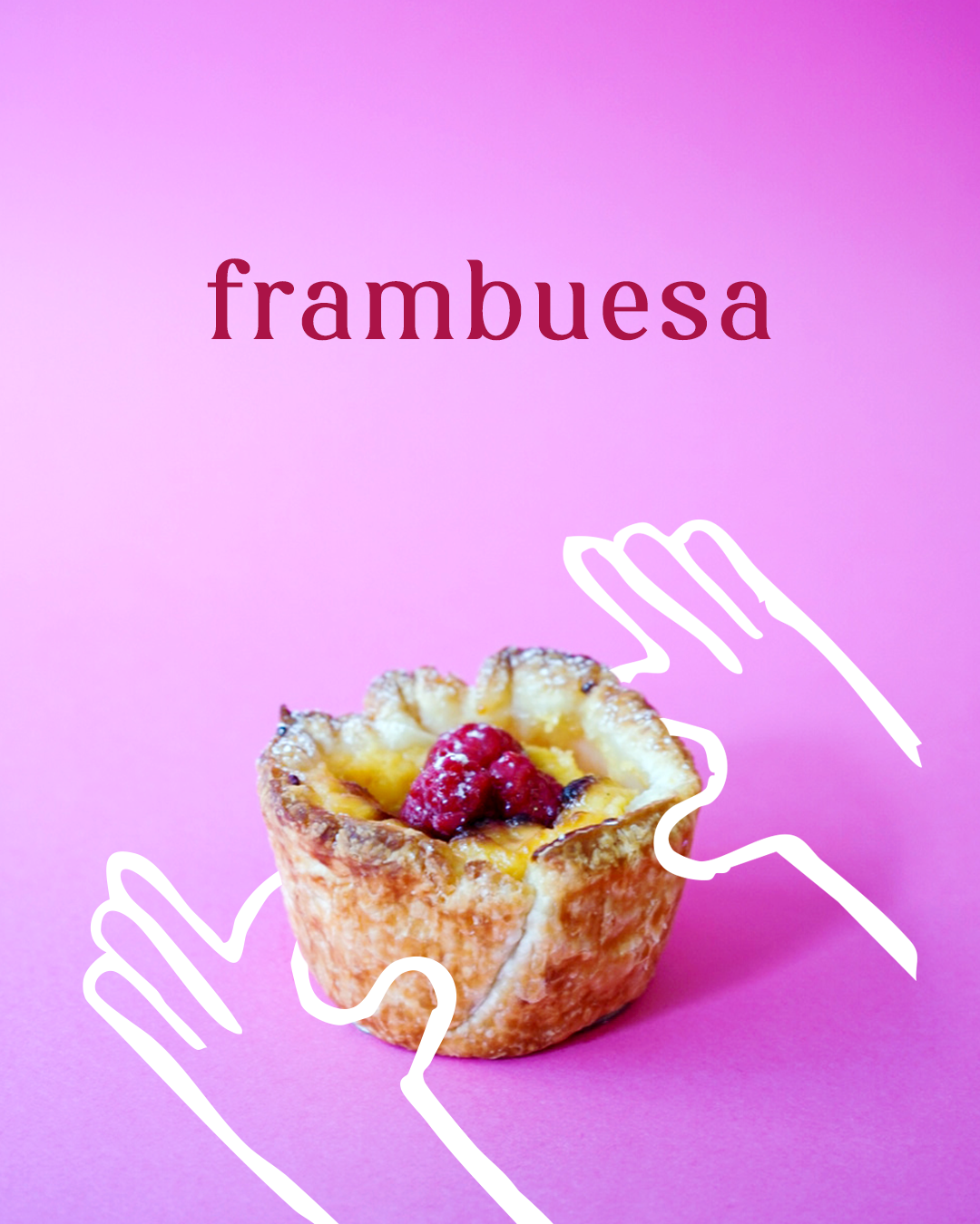 pastel de belem sabor frambuesa - La Portuguesa